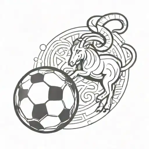 Aries Sign And Soccer Ball Print