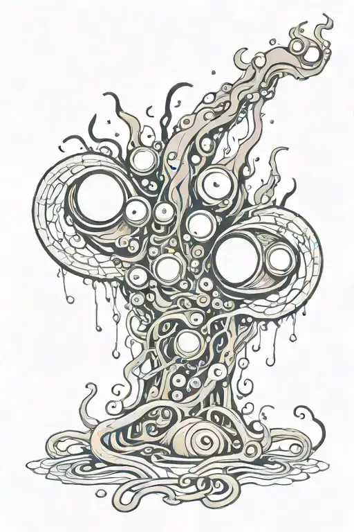 Abstract Many Eyes Smoke Mirrors Spills Out Sharp Mystique Dead Tentacle