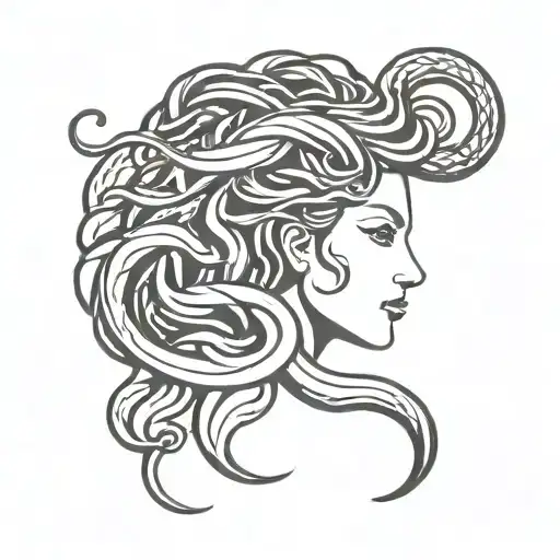 Medusa Face Snake Hair
