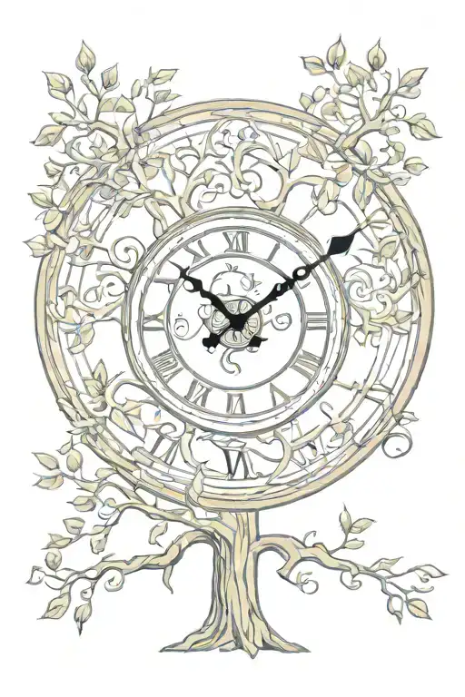 Tree Of Life With Roman Numerals Clock