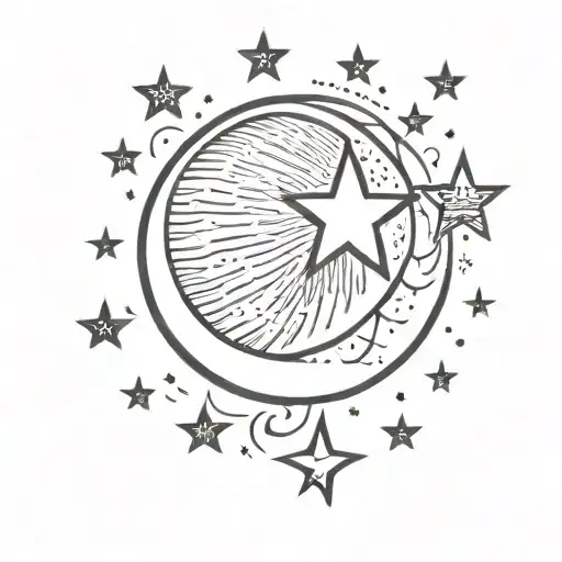 Small Simple Moon And Stars With A The Date 11-11-18