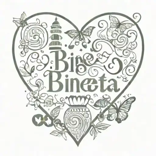 Bineeta Word On Heart Shape