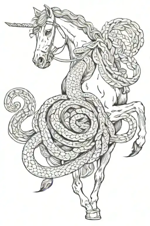 Horse With Snake With God