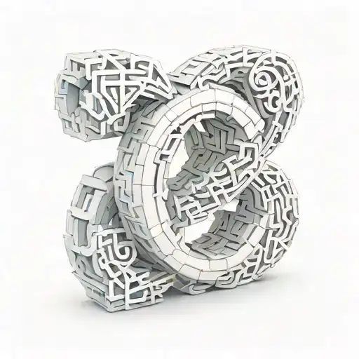 Letters C & B 3D Representation Intertwined