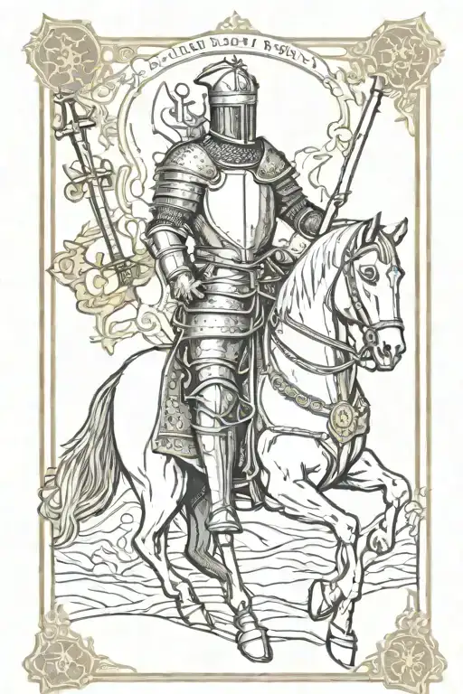 Tarot Card Design With Templar Knight