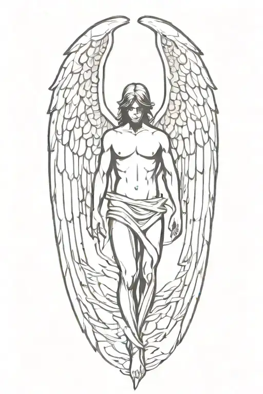 Angel With One Angelic Wing And One Demonic Wing