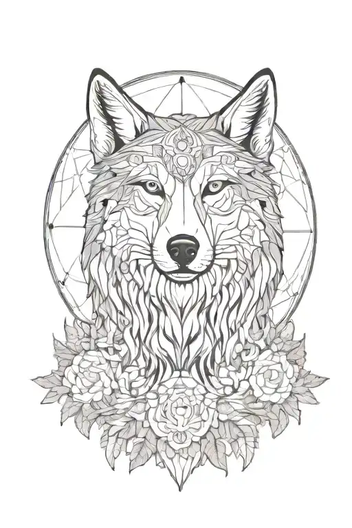 Wolf Jesus Forest Mandala