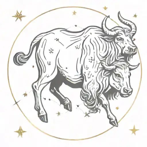 Taurus Sign With Leo And Aries Constellation