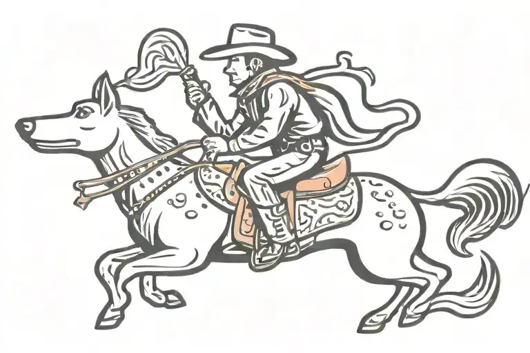 Cowboy Riding A Hotdog