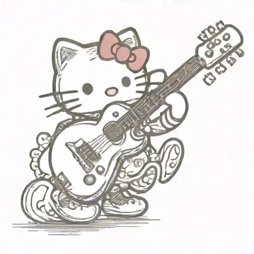 Hello Kitty Playing Guitar