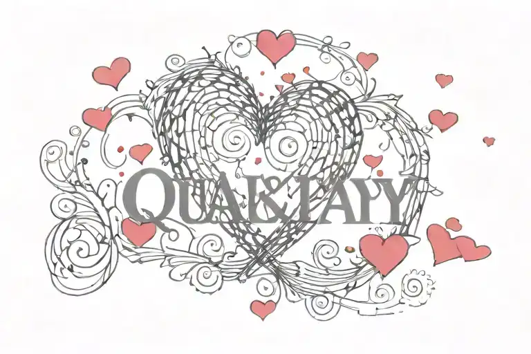 The Name Quay With Hearts Symbolizing Love