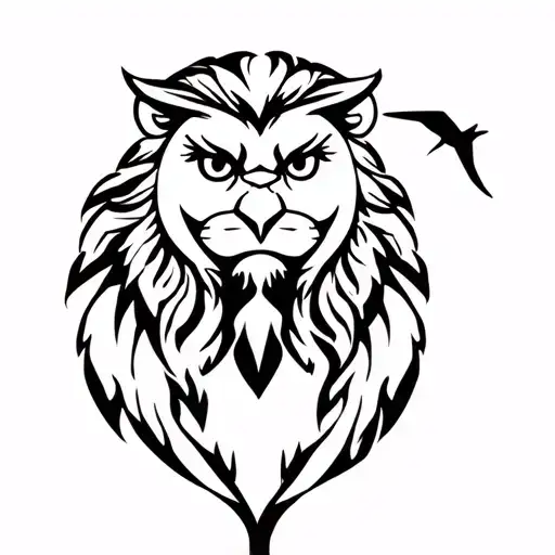 Sagittarius Lion With An Owl