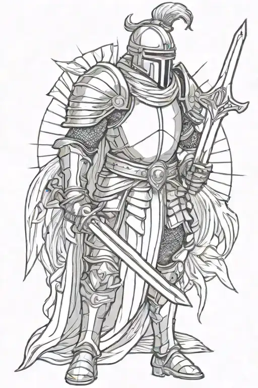 Sun Knight Holding A Sword