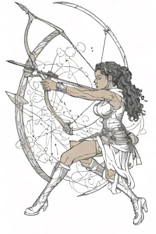 Sagittarius Archer Shooting Black Woman