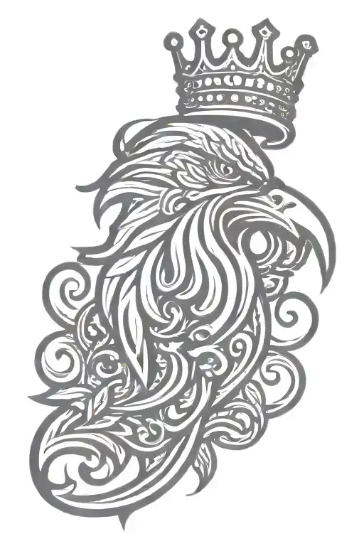 Eagle Royal Flourish Wearing Crown