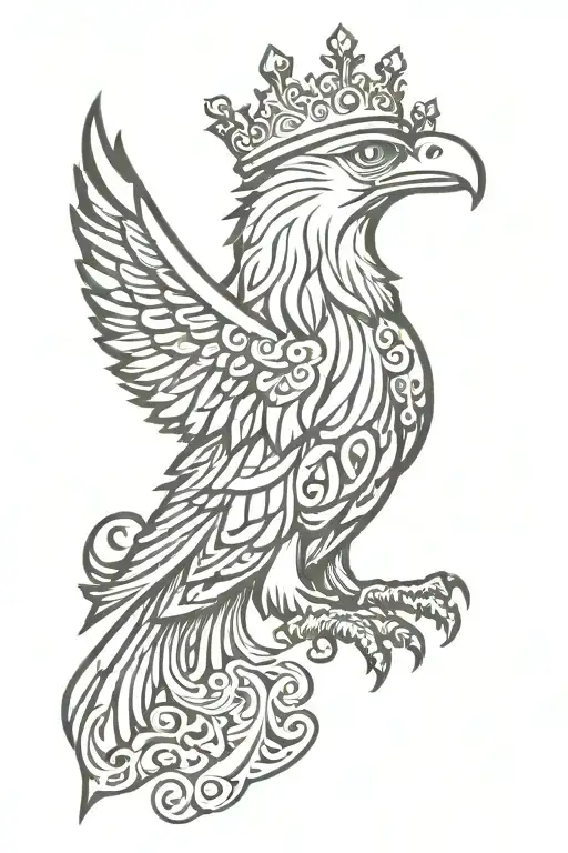 Happy Eagle Royal Flourish Wearing Crown