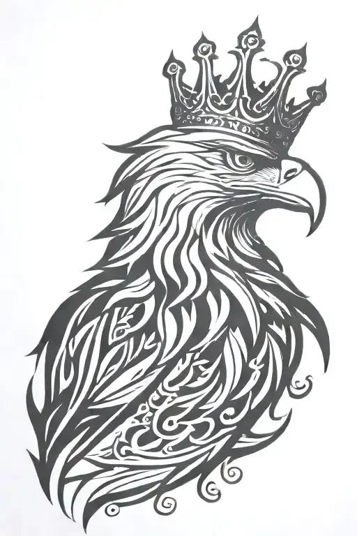 Eagle Royal Flourish Wearing Crown
