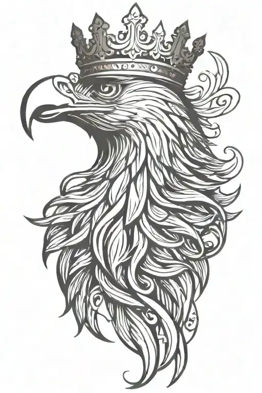 Eagle Royal Flourish Wearing Crown