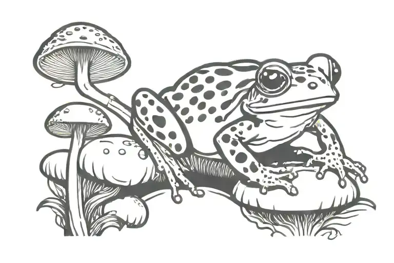 High Frog On A Mushroom