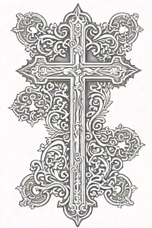 Christian Cross With A J At The Bottom Of The Cross