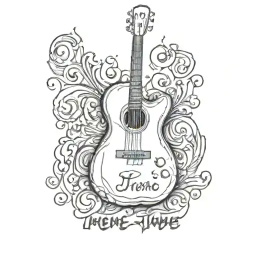 Guitar With The Name Irene Inside Of It