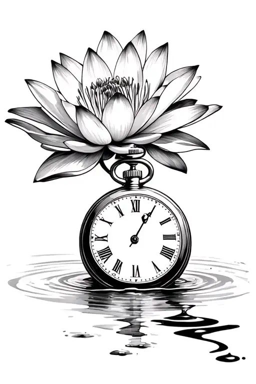 Pocket Watch Water Lilly