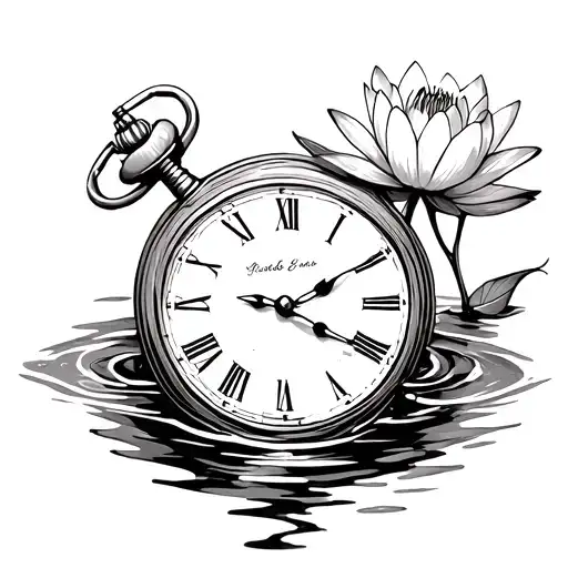 Pocket Watch Water Lilly