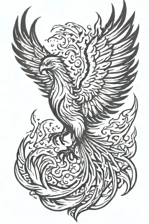 Phoenix Rising From Fire