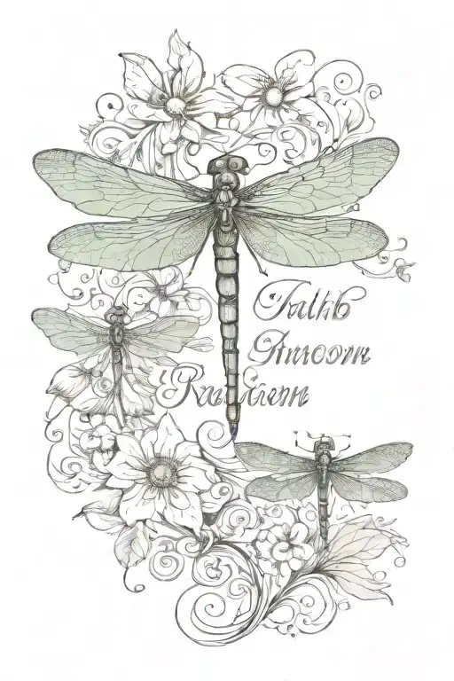 Ransom Name With Dragonfly Surrounded