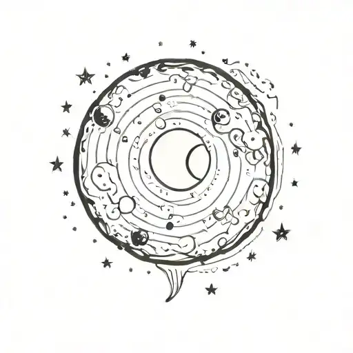 Moon Stars Planet Semicolon