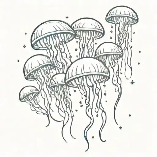 Jellyfish Floating Space Stars