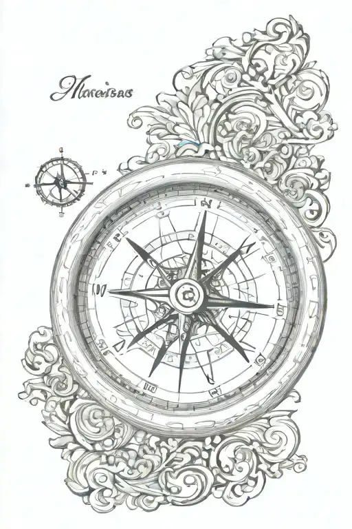Compass With Scroll For Names