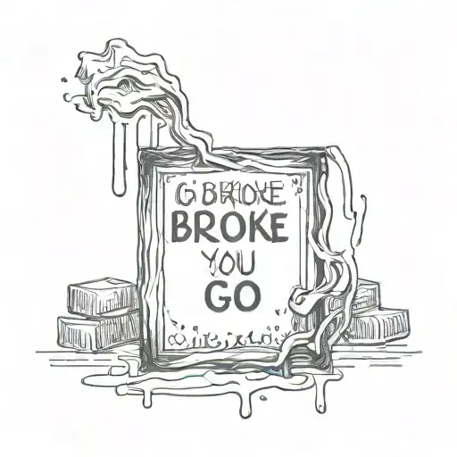 Go Broke Before You Go Broke Quote In A Frame Dripping Downwards