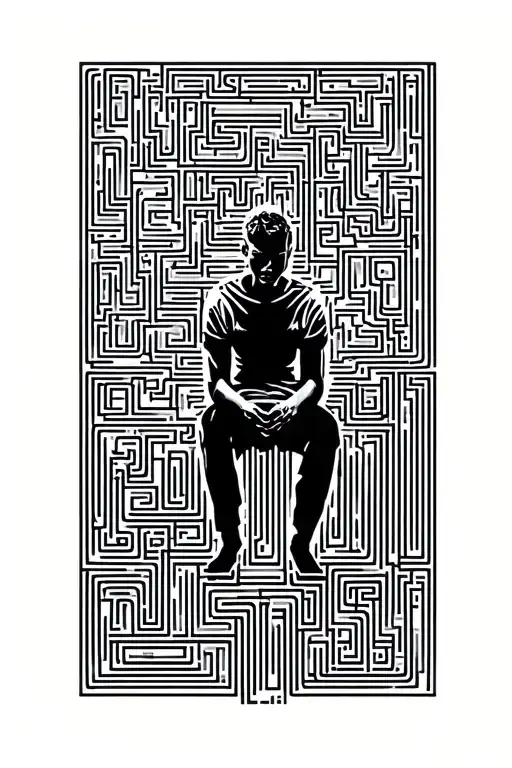 Maze With Little Man Sitting On Top