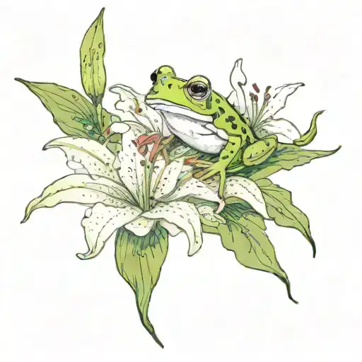 Frog And Stargazer Lily
