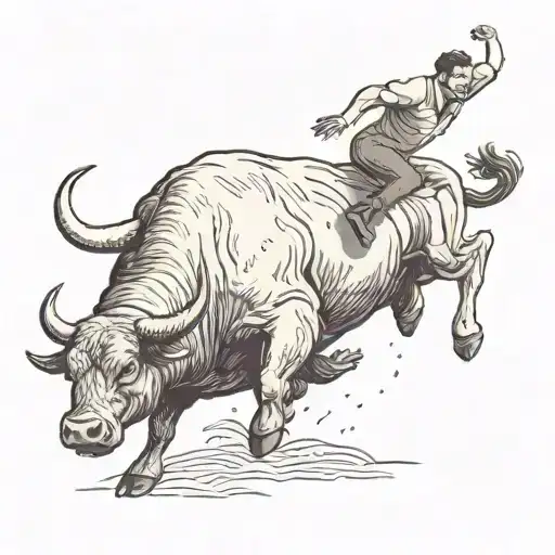 A Guy Jumping Over A Bull
