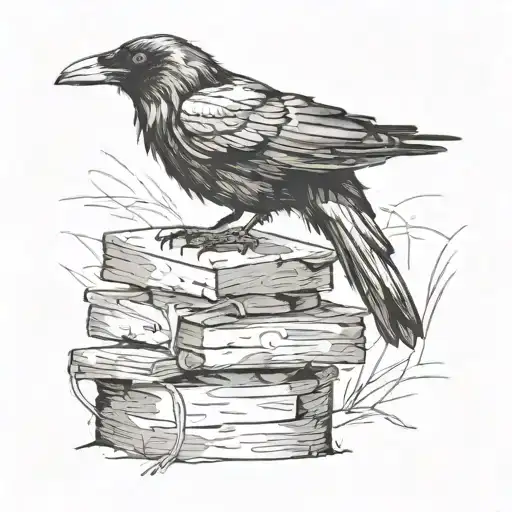 Raven Perched On A Stack