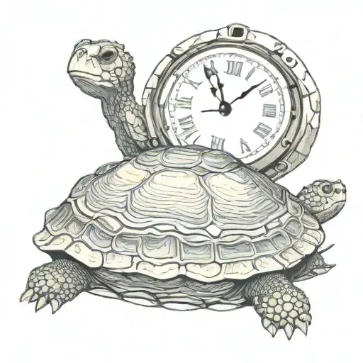 Clock On A Turtle Shell