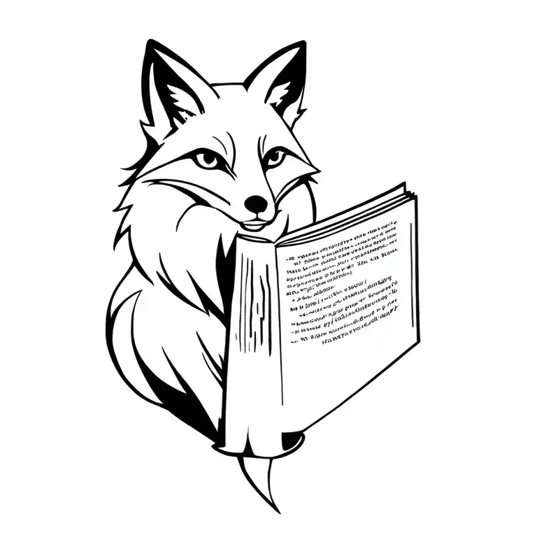 Fox Reading Book Representing Strength Courage