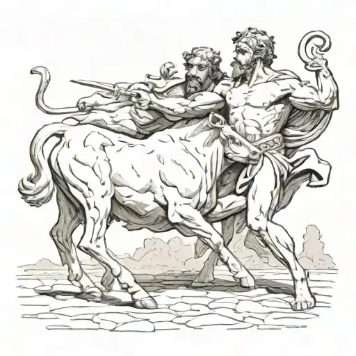 Hercules Fighting The Cretan Bull