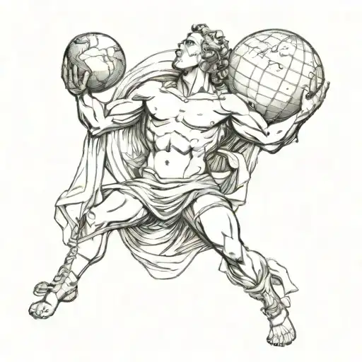A Female Version Of Atlas Carrying The World On His Shoulders