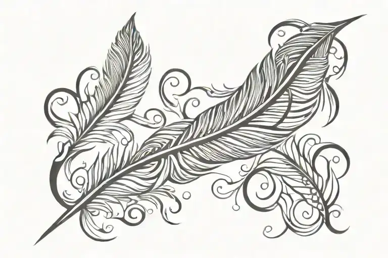 Sinister Feather Quilt Pen Writing