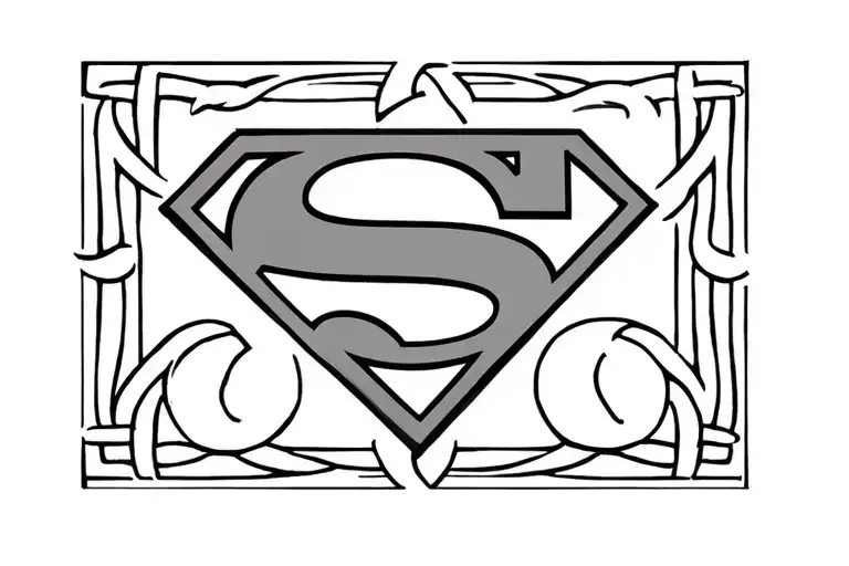 Celtic Style Adoption Symbol With Superman Logo In Middle Gap