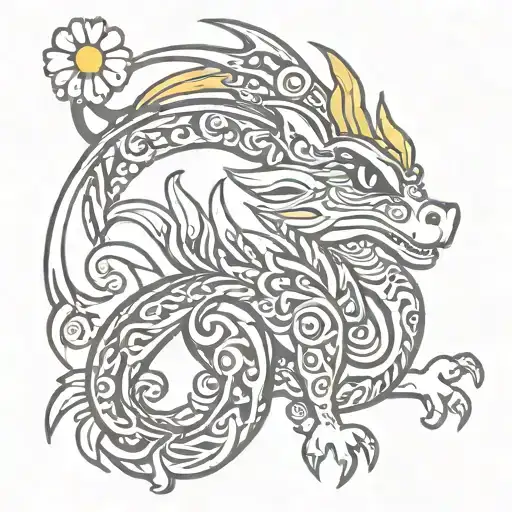 Tribal Daisy Dragon