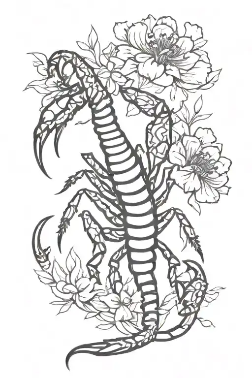 Scorpion With Flowers