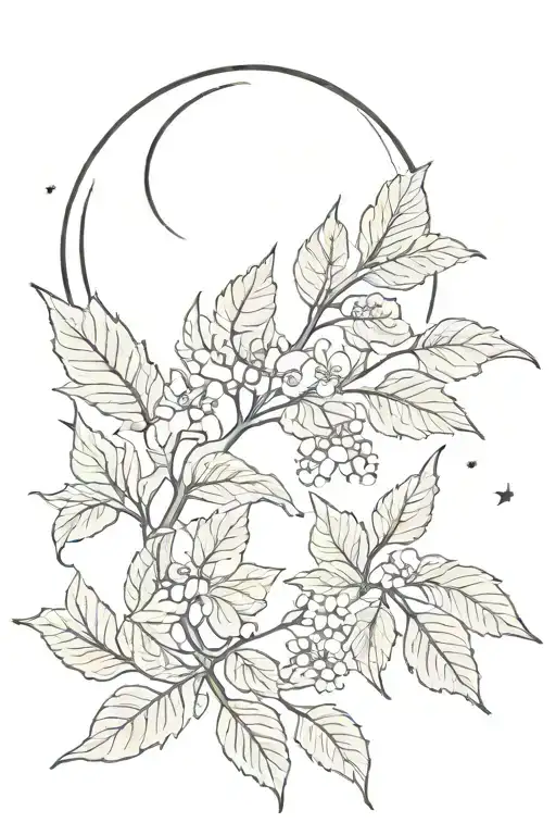 Leaves And Flowers Moon