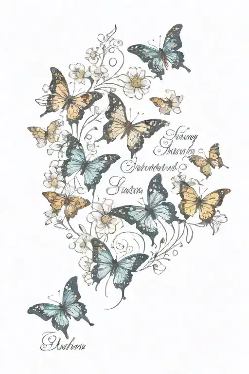 Quote In The Middle With 2 Butterflies Flying Around Flowers