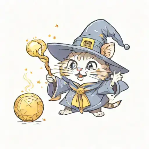 A Wizard Cat Doing Magic