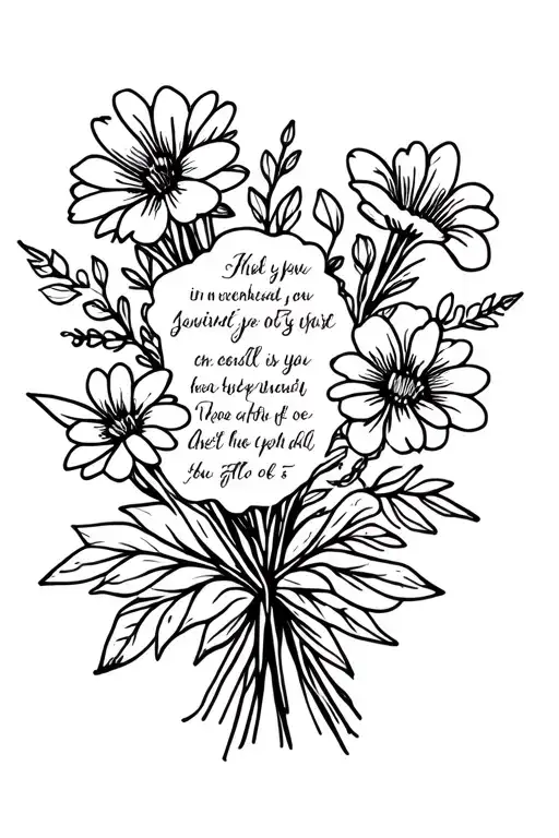 Bouquet Of Flowers With Bible Verse As The Stem