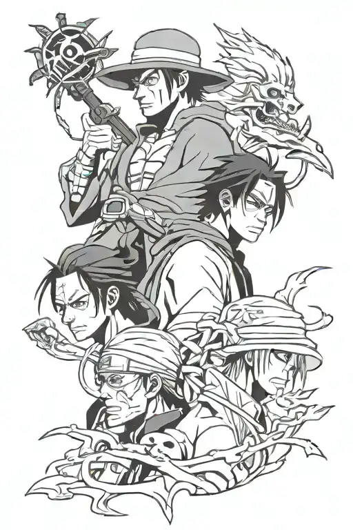 Itachi With Crow And Luffy With Zoro One Piece